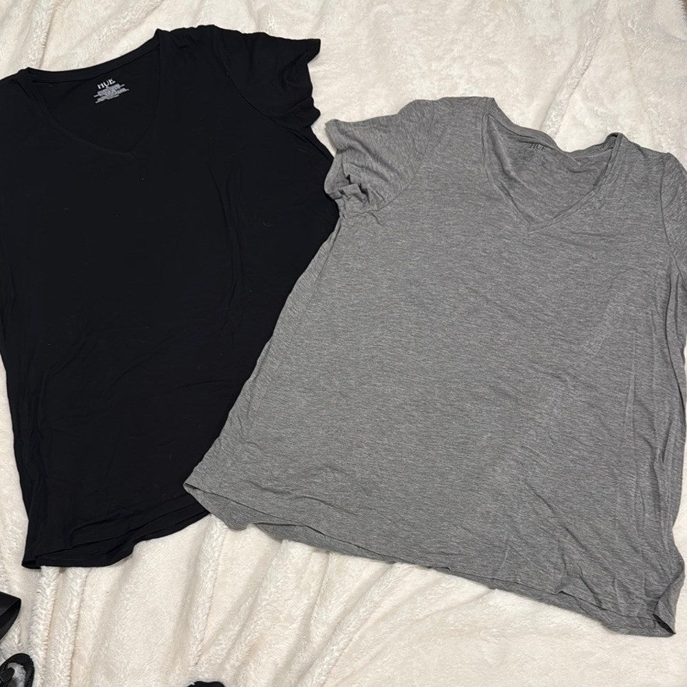 Black and Gray V-Neck T-Shirts